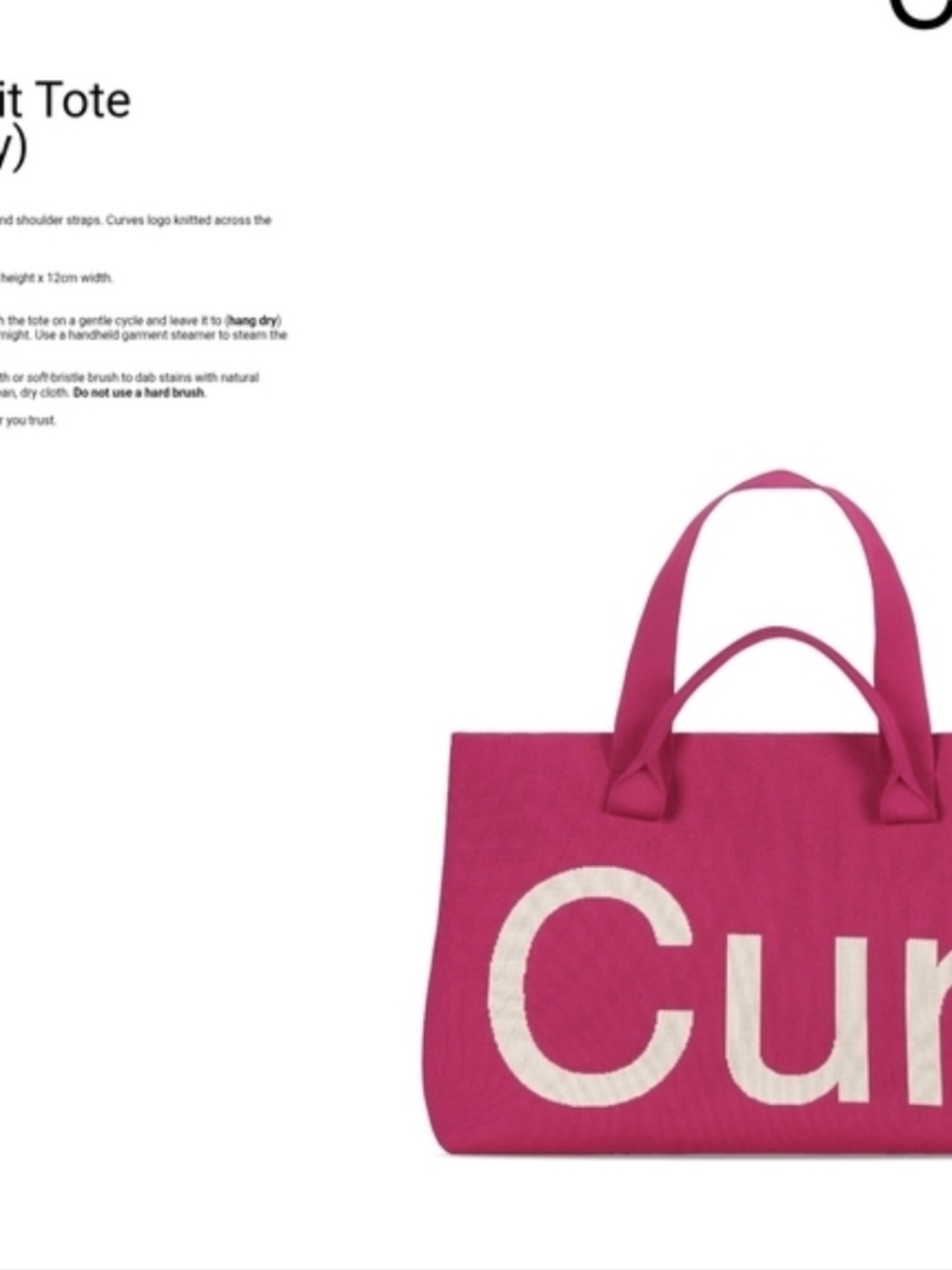 Women’s Pink Curves Logo Tote